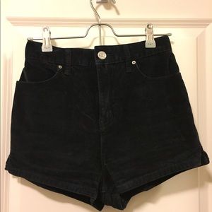 BDG Black Corduroy High Waisted Shorts